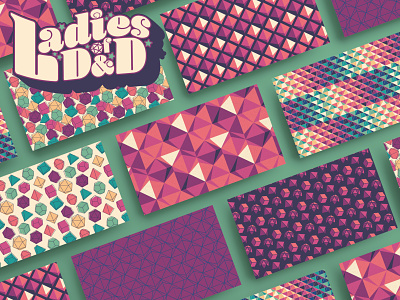 Ladies of D&D brand design community dice feminine game geometic icon logo pattern ttrpg typography vector vintage