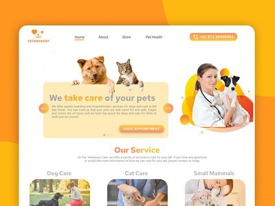 Veterinary Website animals design pets ui ui ux veterinary webdesign website website concept