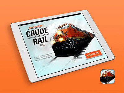BNSF Quiz iPad App app bnsf contest design game illustration ipad orange railroad ui uidesign user experience ux ux design vector art webdesign