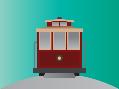 Sf Icons Cable Car 5 cable car flat design icons illustration san francisco