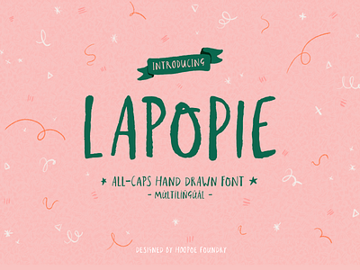 Lapopie new typeface all caps childrens book display font drawn font font design illustration lettering new fonts typography
