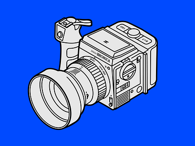Bronica GS-1 35mm analog bronica film film photography gs 1 ik blue isometric isometric illustration medium format