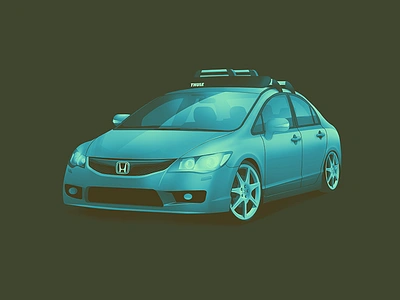 Civic FD6 auto automotive car civic fd6 honda illustration jdm machine r stance type