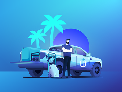 All Ready to Go 4x4 car car wash ford gradient illustration onboarding palm pickup truck wash washe