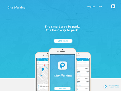 City Parking - Hero app clean design gradient hero student ui web webdesign