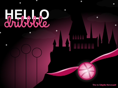 Hello Dribbble golden snitch harry potter hello dribbble hello dribble hellodribbble hogwarts illustration poudlard vif dor