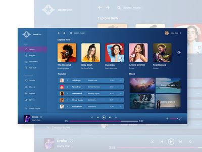 Sound Star Music App app branding color design gradient interface minimal modern design music music app music player song typography ui user friendly user interface ux
