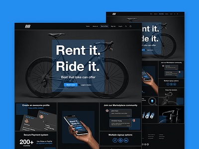 The Marketplace Project bike biker bikes branding color design gradient homepage interface minimalist mobile typography ui user experience user friendly user interface design ux website website design websites