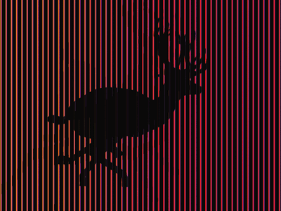 4 Reindeer Running analog animation holiday card lines psychedelic reindeer running