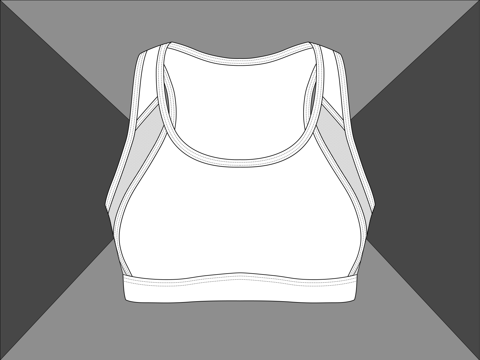 Premium Vector  Beautiful young woman sports bra fashion flat sketch  template premium vector