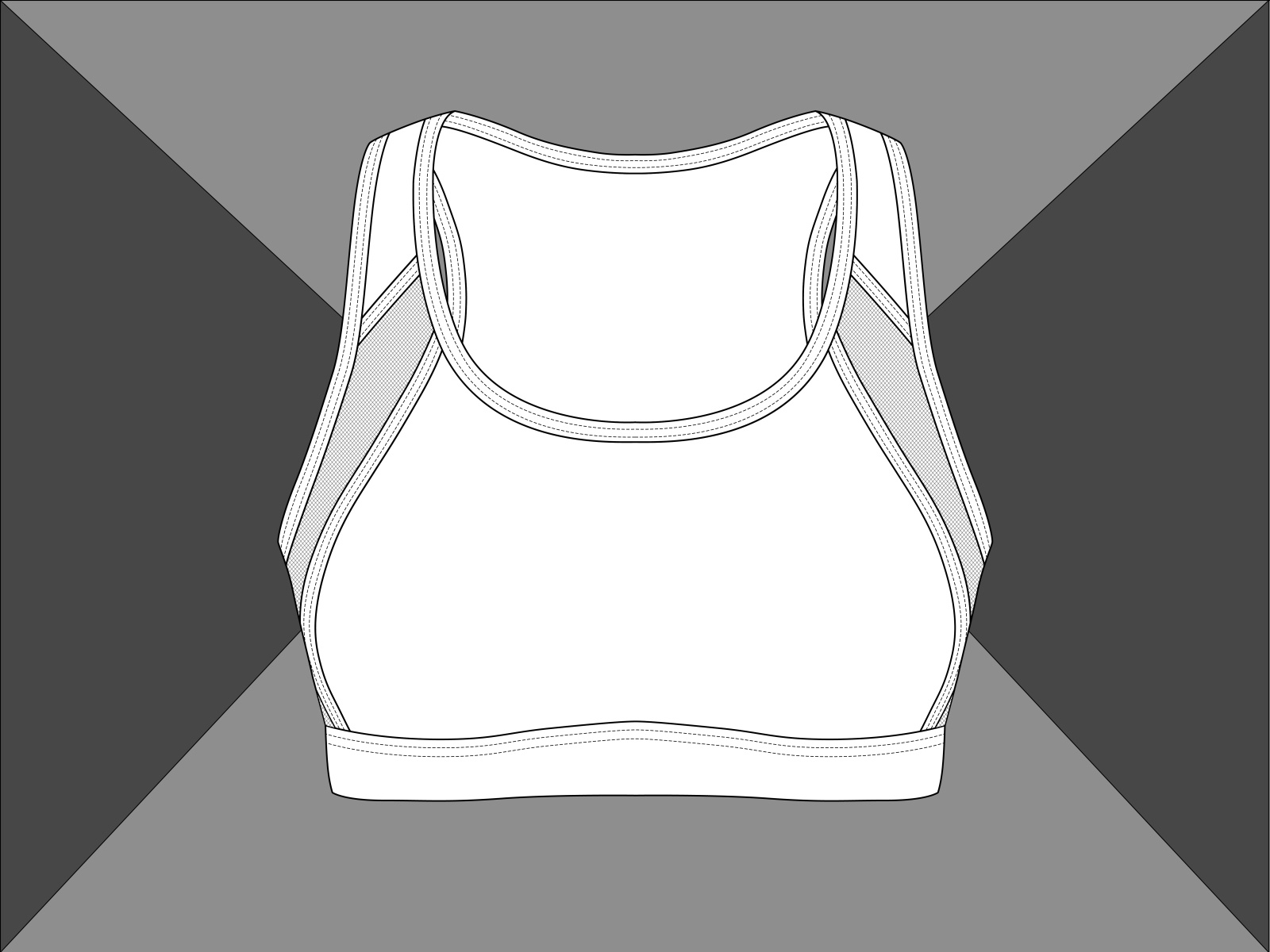 Premium Vector  Beautiful young woman sports bra fashion flat sketch  template premium vector