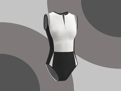 Women's Athletic One Piece Swimsuit - 3D Model 3d 3d modeling clothing design fashion fashion design patternmaking sport sportwear