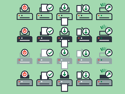 Printer process icons