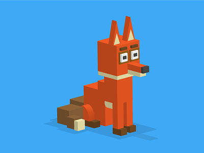 Fox fox isometric shape pixel pixel fox