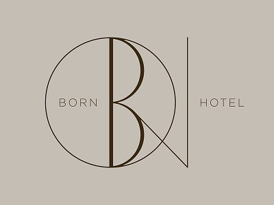 Born Hotel born denver hotel logo monogram typography