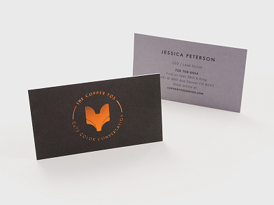 Copper Fox Business Cards business card copper foil fox
