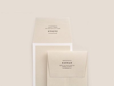 Karman Inc. Envelope branding colorado denver envelope karman letterpress western