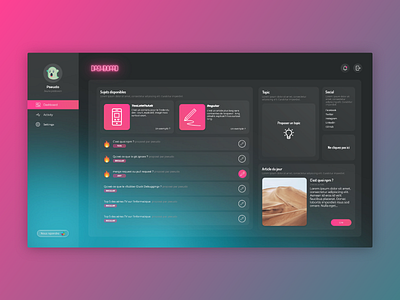 Dashboard interface - Electronic Tales adobe adobexd behance design dribbble france graphic design interface ui uidesign uidesigner userexperience userinterface ux uxdesign uxdesigner uxui webdesign webdesigner