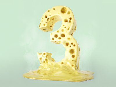 Cheese number 3d 3dmax cg cheese food illustration tasty