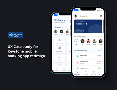 Keystone mobile banking app redesign- UX case study design figma figmaafrica ui uidesign uiux ux
