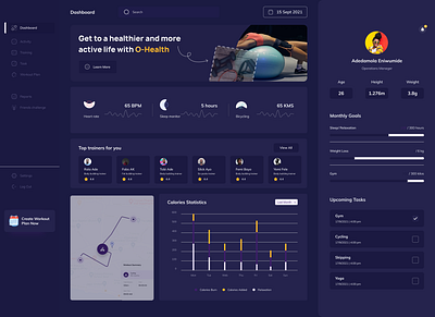 Dashboard design for an health web app design figma figmaafrica ui uidesign uiux ux