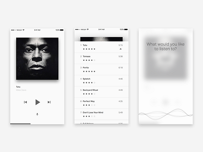 Day 009 • Music Player 009 100 days 100days challenge dailyui day 9 mile davis minimal music music player ui ux