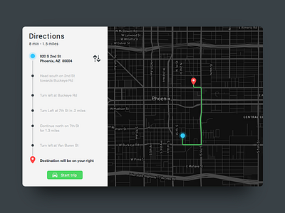 Day 020 • Location Tracker 020 100 days challenge daily day 20 directions location location tracker map ui ux