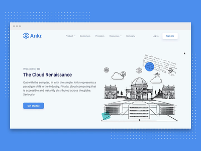 Ankr | Website Redesign blockchain cloud renaissance computing crypto data center decentralized distributed illustrations product design startup visual identity web design