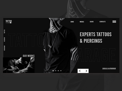 Tattoo shop web design concept webdesign uidesign dribbble
