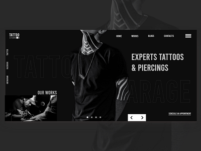 Tattoo shop web design concept