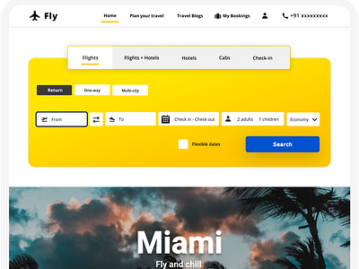 UX design of a travel booking website