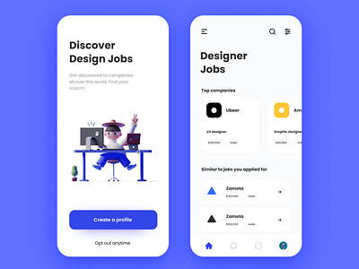 Job search app app design designer job ui design