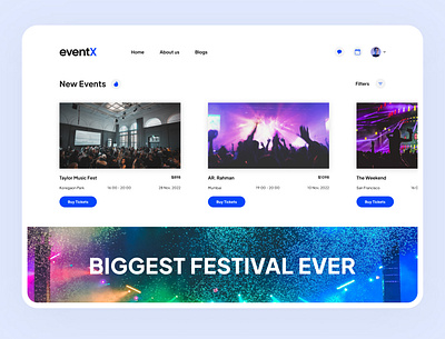 Events Page UI Design design events figma ui ux web