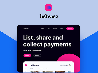 Listwise Finance website UI design