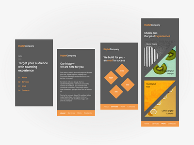 mobile version of the digital company - rough idea mobile website responsive ui design webdesign