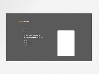 DigitalCompany website. design experiment experimental figma grey hero hero section minimal simple simplicity test testing ui ui design web design webdesign website website design