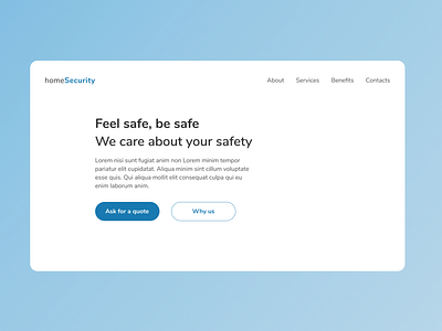 homeSecurity website - hero section design figma figma design figmadesign hero hero section security security system ui ui design uidesign web web design webdesign website website design