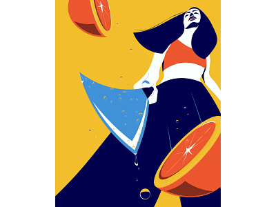 Fanta editorial flat flat illustration girl illustration negativespace orange perspective poster vector