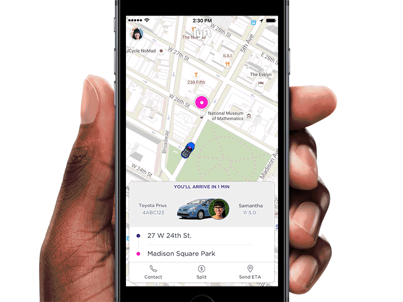 Lyft App - Dropoff, Rating and Payment 3d contextual driver lyft map passenger payment rating redesign ride tipping transportation