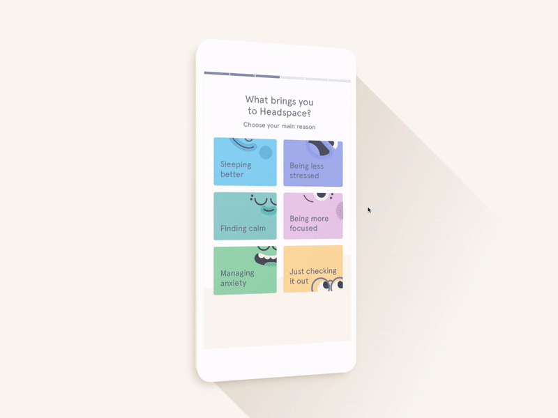 Headspace Onboarding Redesign goals headspace meditation mindfulness onboarding redesign