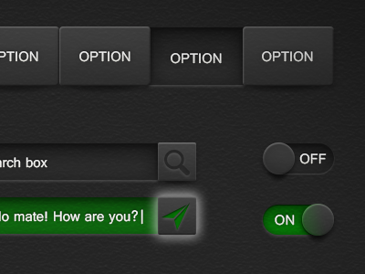 Dark Lantern Ui Set button dark green neon simplistic user interface