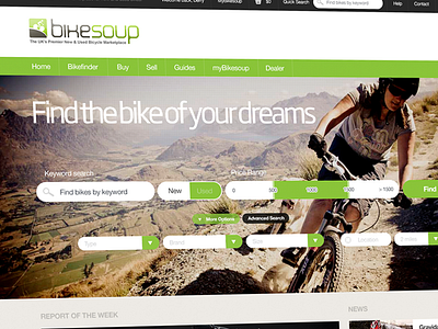 Bikesoup 2.0 app bikes clean ecommerce green marketplace responsive search web