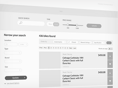 Bikesoup Ui 02 app illustrator mobile mockup outline responsive sketch ui ux web wireframe