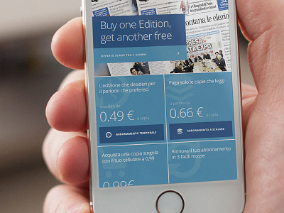 Inhand app blue mobile mockup news responsive website