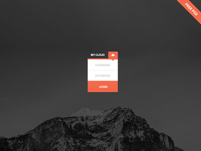 Mini login (free psd) clean dropdown element flat login mini minimal tab ui