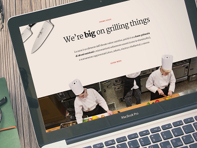 Grill app bold clean food grill typography web