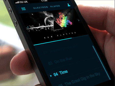 Electron UI app audio dark interface mobile player ui ux