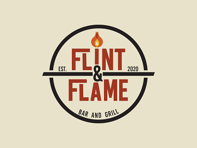 Flint and Flame logo bar and grill brand branding branding design dailylogochallenge design fire flame flint and flame grill logo icon iconography illustrator light liight logo logo design sizzle vector