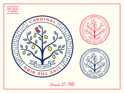 Cardinal Crest cardinal coaster crest illustration italy lemon logo seal