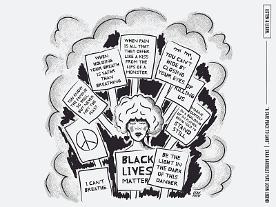 Be The Light In The Dark of This Danger black lives matter blm equality illustration lyric nevada protest racism reno